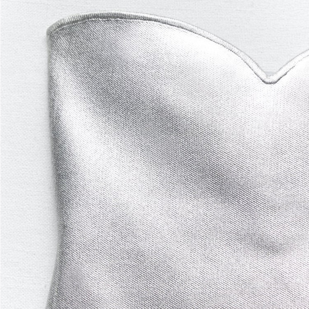 Zara Silver Knit Bustier Top - Picture 16 of 16